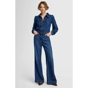 7 For All Mankind Dark Blue Denim Jumpsuit